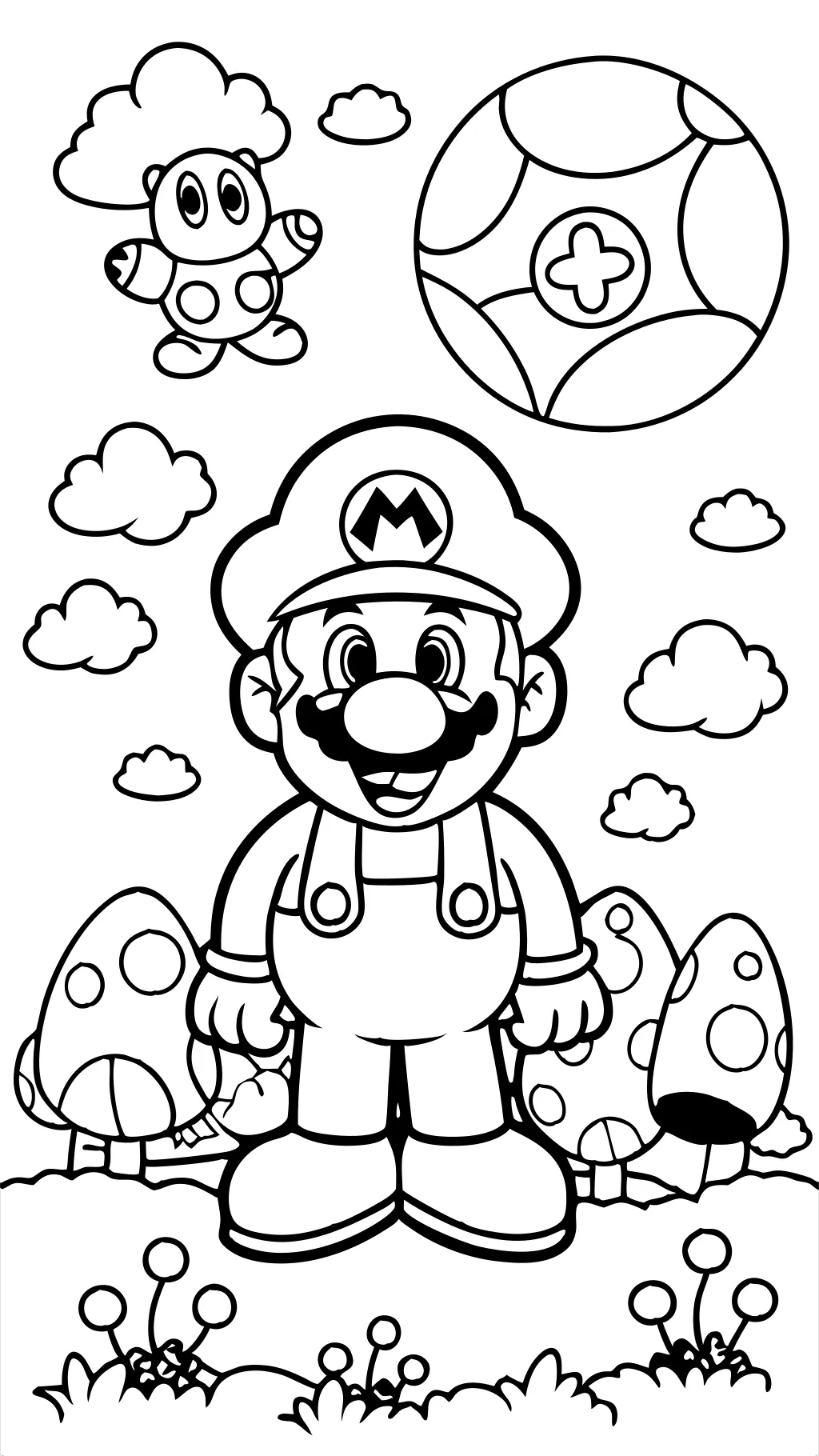 coloriage imprimable de Mario